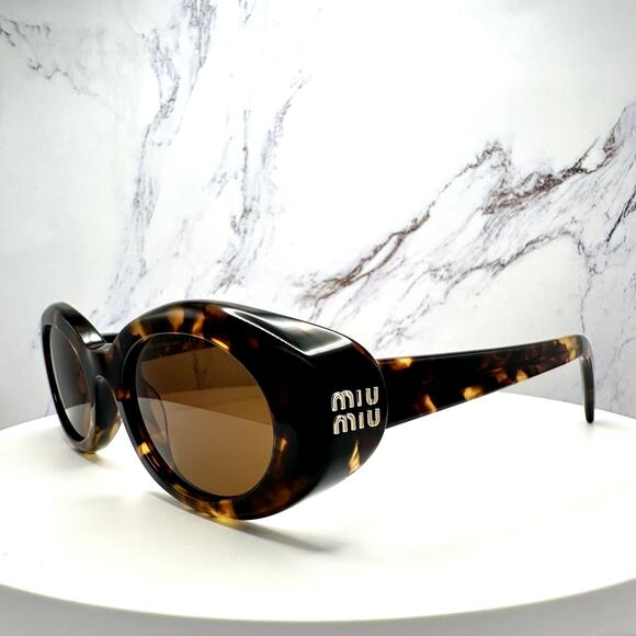 New MIU MIU Sunglasses Brown Tortoise Oval Womens Reverie main image 15